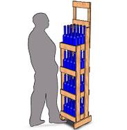 simple freestanding stacked shelves wine rack display for retail